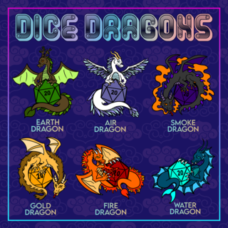 Dice Dragons Pin Set