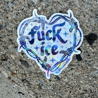STICKER- F#ck ICE heart