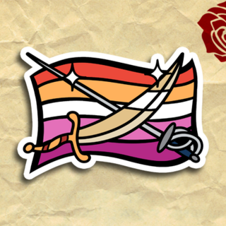 Sword Lesbian Flag Sticker