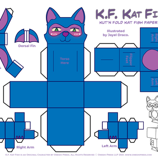 Kat Fish Paper Toy - Digital Download