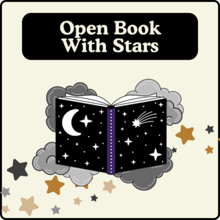 Open Book with Stars Pin
