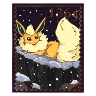 Shiny Flareon Stamp Enamel Pin