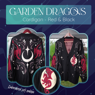 Garden Dragons Cardigan - Red