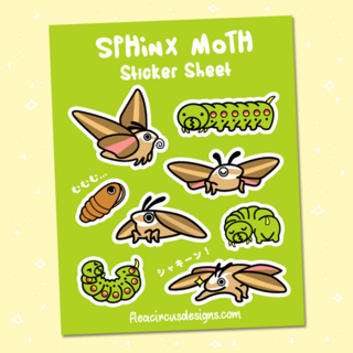 Sphinx Moth Sticker Sheet