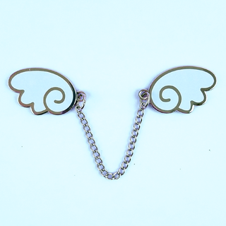 Angel Wings Silver/Light Blue Enamel Pin