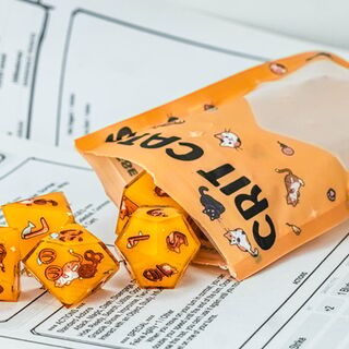 Black, Orange, or Calico Crit Cats Full Polyhedral Set