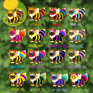 Kitten Bee Enamel Pin