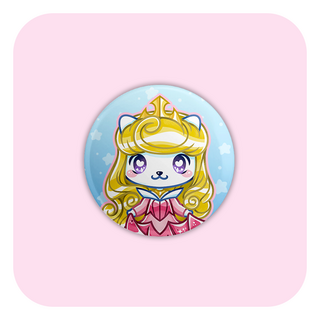 Nya Nya Neko Aurora Pink Gown Badge Button