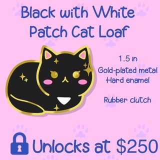 Black Cat with White Patch Pin