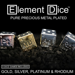 Element Dice 2: Gold, Silver, Rhodium, Platinum Plated (Set of 4)