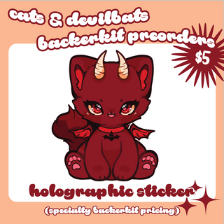 Devilbat Cat Holographic Sticker
