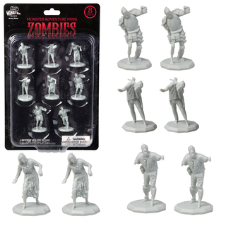 Monster Zombies Paintable Mini Figures Set of 8