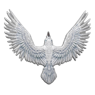3D White Raven - XL Pin