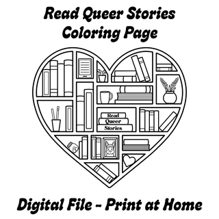 Read Queer Stories Coloring Page - Digital File Only