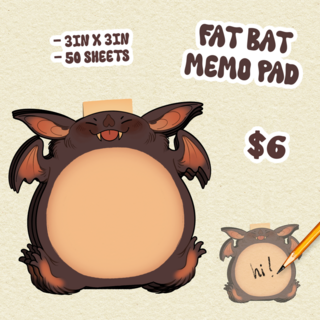 Fat Bat Memo Pad