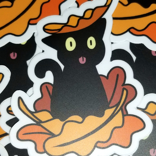 Leaf Cat Sticker