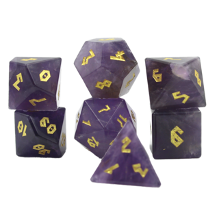 80s Amethyst Gemstone Dice Set