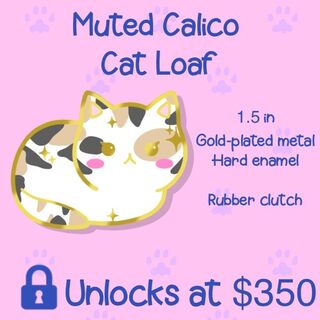 Muted Calico Cat Pin