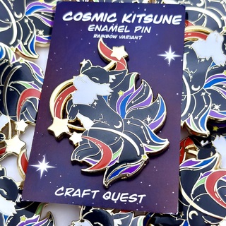 Cosmic Kitsune Pin-Rainbow