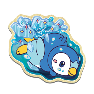 Diving penguin wooden pin