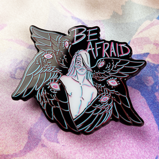 Be Afraid Eye Strain Enamel Pin