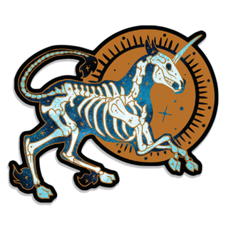 4in Celestial Unicorn Skeleton Vinyl Sticker