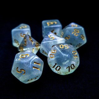 Glacier Blue & Gold  Dice Set