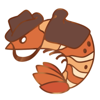 Saddled Shrimp Hard Enamel Pin