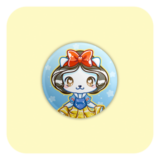 Nya Nya Neko Snow White Badge Button