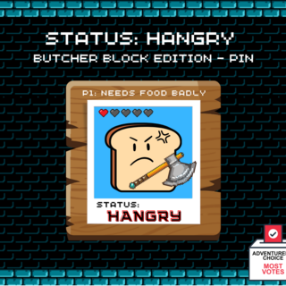 Status: Hangry - Butcher Block PIN (pre-order)