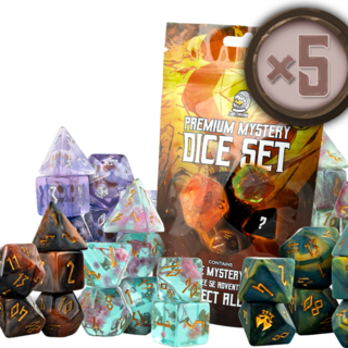 7 Dice Set - Monster Hunting Mystery Resin Dice Bundle - 5 Sets