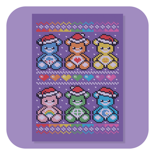 A6 Postcard - Christmas Card - Caring Teddy Christmas