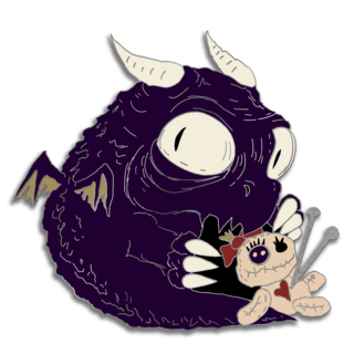 Voodoo Derpy Dragon Pin - Haunted