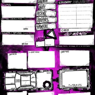 Pad of Character and Vehicle sheets