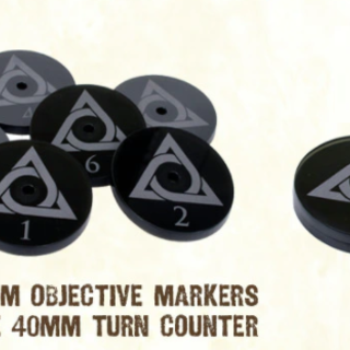 Six 40mm Objective Markers and One 40mm Magnetic Turn Counter