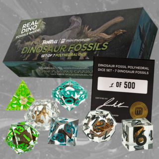 Dinosaur Fossil Polyhedral Dice Set