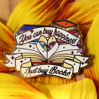 Books are Happiness enamel pin