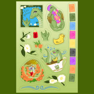 4"x6" Tea Dragon Sticker Sheet