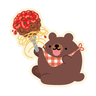 Meatball Bear Vinyl Sticker