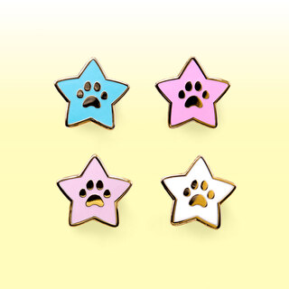 Star Paws Mini Enamel Pins [SET B - Blue, Pink, Purple, White]