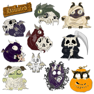 Haunted Dragons pins