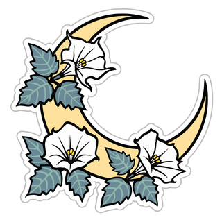 Moon/Datura Flower Sticker