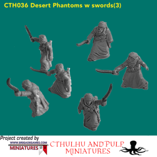 BG-CTH036 Desert Phantoms with Swords (3 models, 28mm, unpainted)