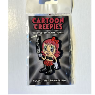 Cartoon Creepies Pink Haired Molly with a Knife 2" Soft Enamel pin