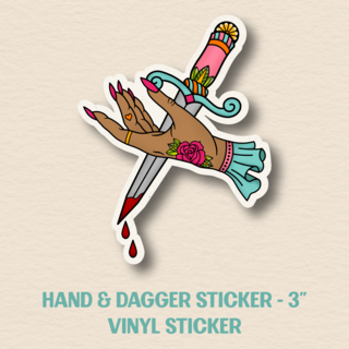 The Hand & Dagger Sticker - Medium - 3"