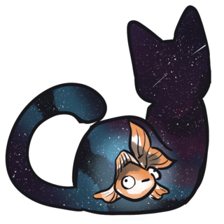 1 fish space cat sticker