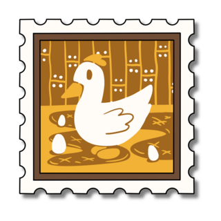 Chicken Stamp Mini Pin