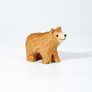 Kiguma Carved Wooden Brown Bear