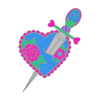 Dagger & Heart Pin - Polysexual