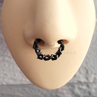 Clip-On Black Thorns Septum Ring